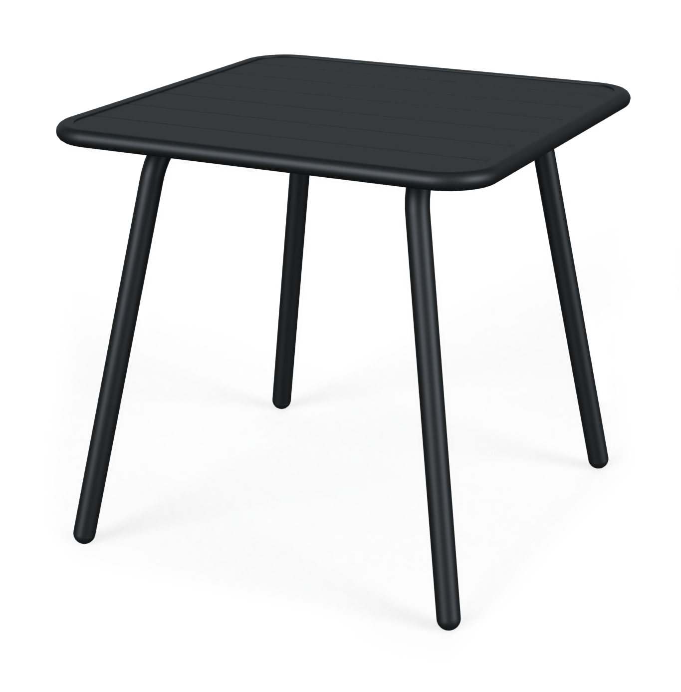 Mesa em alumínio para uso exterior e interior, proteção contra raios UV, tacos antiderrapantes, reciclável. Fabricado em Portugal, Plásticos Joluce.